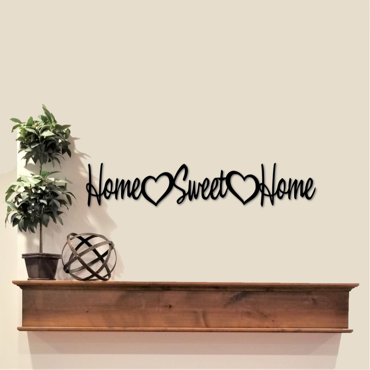 Home Sweet Home Sign Metal Cutout Word Art Heart Decor Words For The Wall Cursive Sign Entryway Decor Kitchen Sign Home Sign Decorations