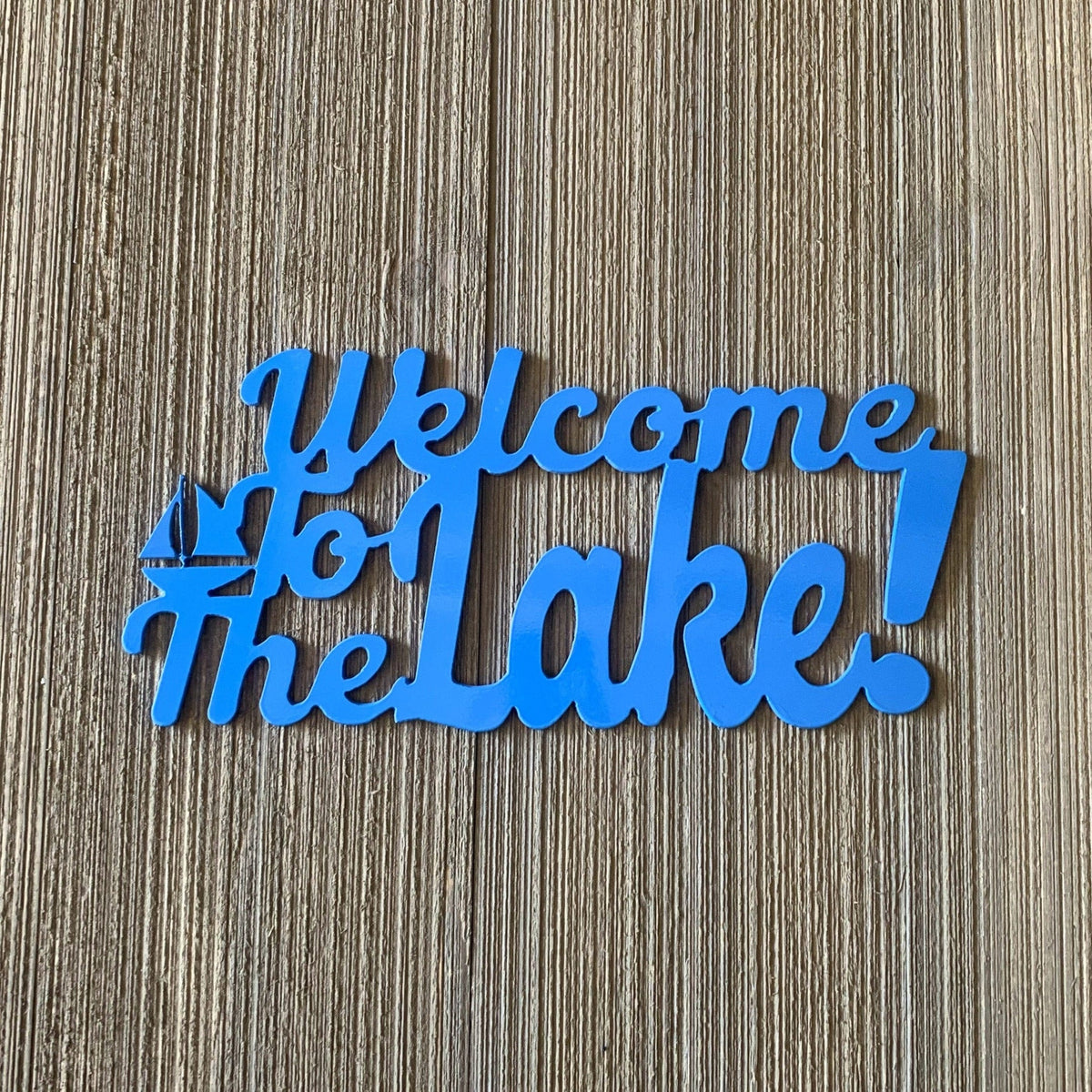 Welcome To The Lake Metal Sign Cutout Cut Metal Sign Wall Metal Art Decorations