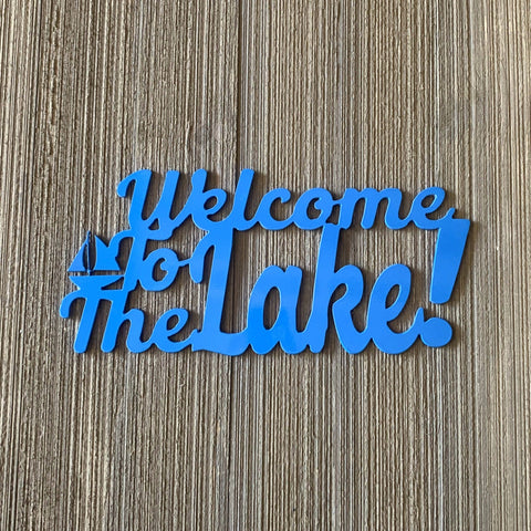 Welcome To The Lake Metal Sign Cutout Cut Metal Sign Wall Metal Art Decorations