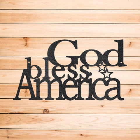 God Bless America Steel Indoor Outdoor Wall Sign Birthday Housewarming Wedding Man Cave She Shed Metal Decorations