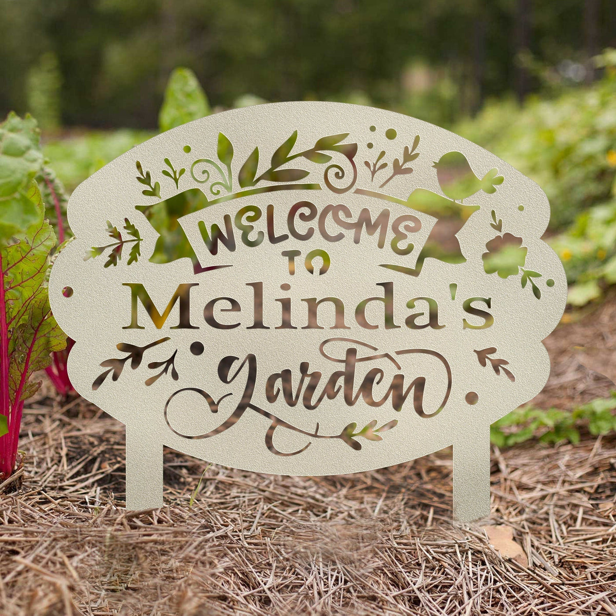 Personalized Welcome To The Garden Metal Sign Decorations