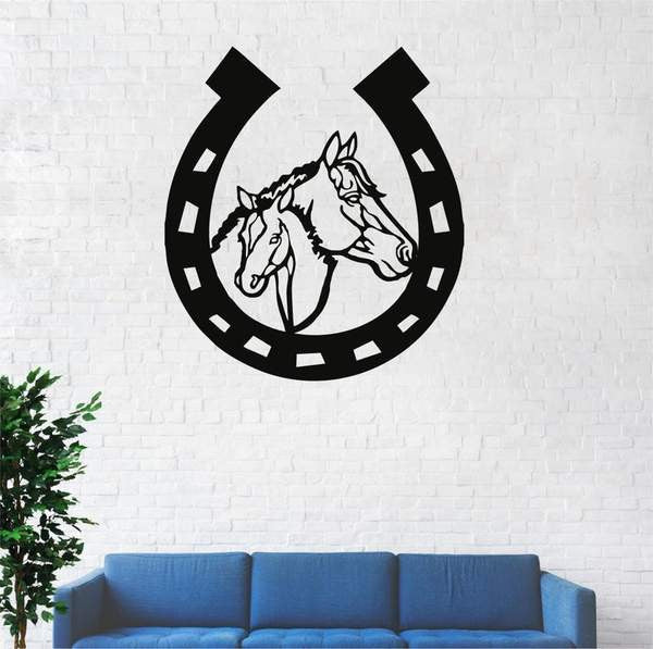 Horseshoe Personalized Horse Metal Sign Horseshoe Art Western Decor Initial Metal Sign Housewarming Gift Farmhouse Decor Afculture Decorations