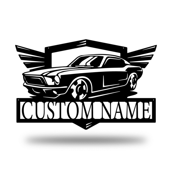 Muscle Car Monogram Customized Metal Signs Custom Metal Sign Custom Signs Metal Sign Decorations