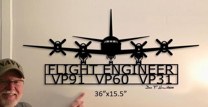 P3 Orion Flight Engineer Personalized Squadrons Naval Aircraft Metal Sign Cut Metal Sign Wall Decor Decorations