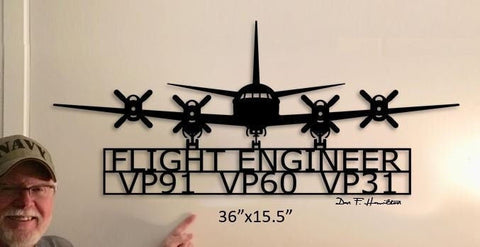 P3 Orion Flight Engineer Personalized Squadrons Naval Aircraft Metal Sign Cut Metal Sign Wall Decor Decorations