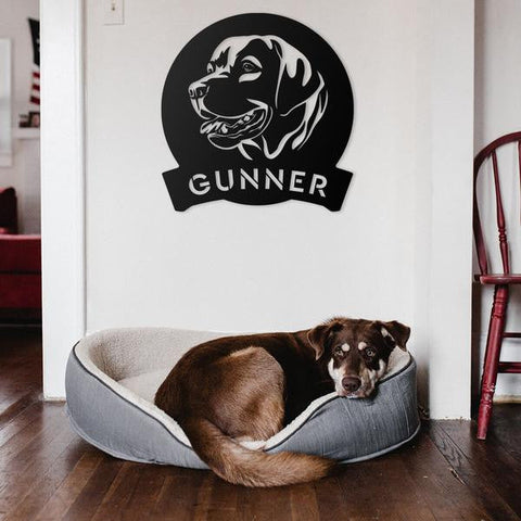 The Labrador Monogram Cut Metal Sign Metal House Sign Decorations