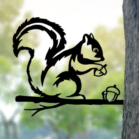 Go Nuts Squirrel Metal Art Garden Signs Cut Metal Sign Metal House Sign Decorations