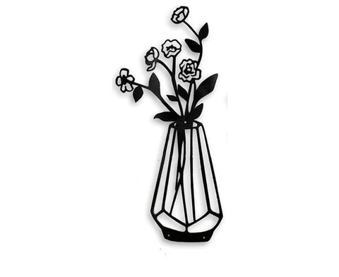 Metal Flowers Wall Decor Metal Wall Sculpture for Patio Balcony Black Metal Wall Decor Art for Living Room Bathroom Bedroom Dining Room Decorations