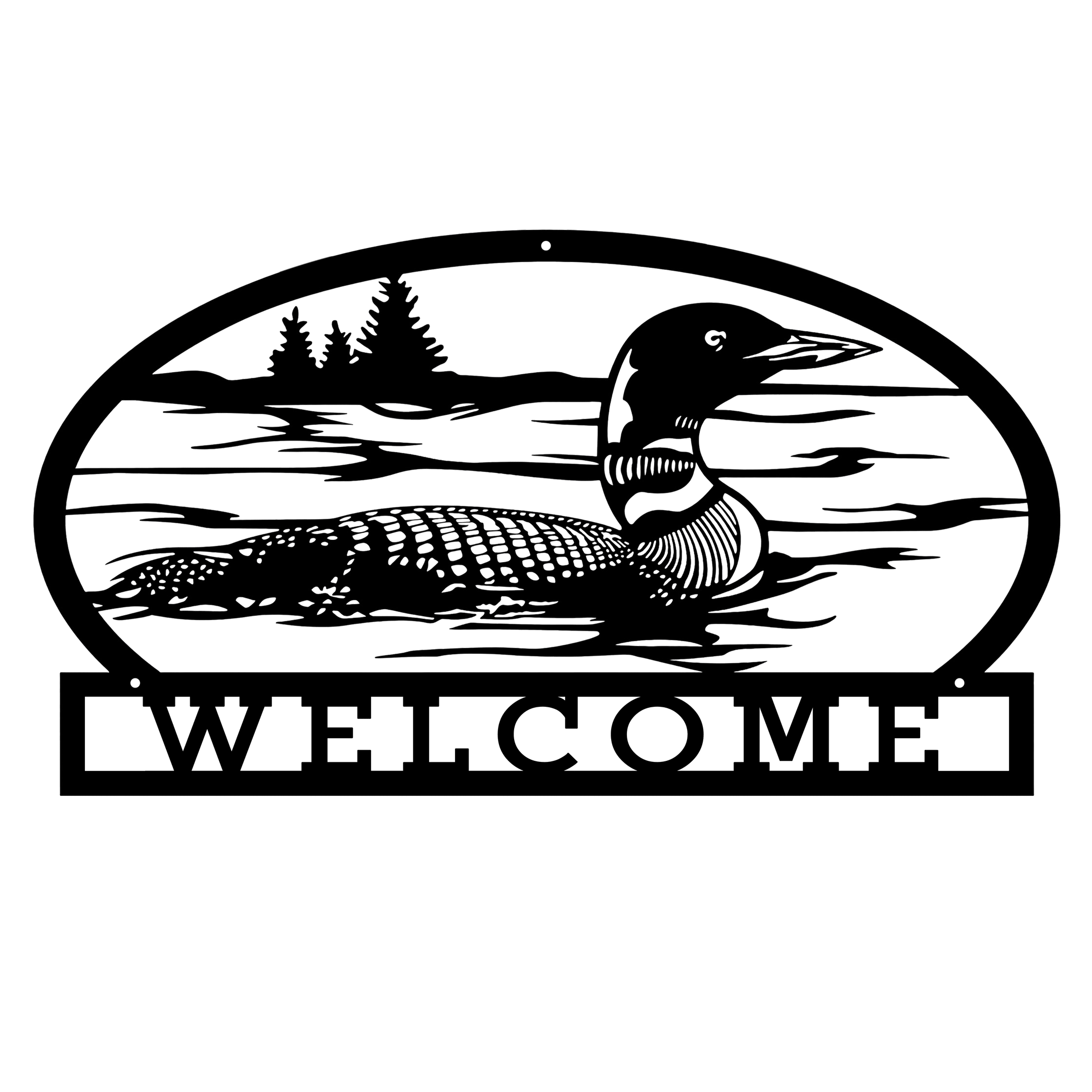 Custom Loon Metal Sign Lake House Decor, Lake House Sign, Family Name Sign, Hunting Bird, Metal Sign Custom, Welcome Sign Laser Cut Metal Signs Custom Gift Ideas