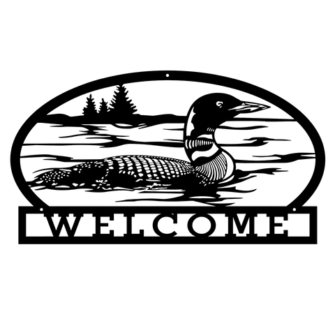 Custom Loon Metal Sign Lake House Decor, Lake House Sign, Family Name Sign, Hunting Bird, Metal Sign Custom, Welcome Sign Laser Cut Metal Signs Custom Gift Ideas