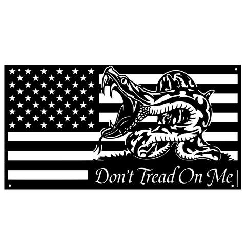 Don't Tread On Me Flag Metal Sign Cutout Cut Metal Sign Wall Metal Art Decorations