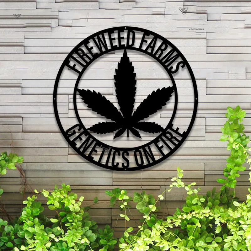 Personalized Weed Metal Wall Art Led Lights, Custom Cannabis Metal Name Sign, Marijuana Metal Sign, Culture Smoking Cigarette Metal Wall Art