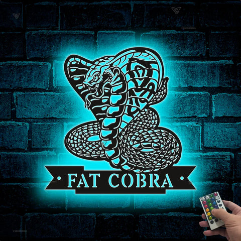 Custom Cobra Snake Metal Wall Art With Led Lights, Custom Cobra Snake Metal Sign With Name, Cobra Snake Neon Sign, Metal Snake Neon Metal Wall Decor