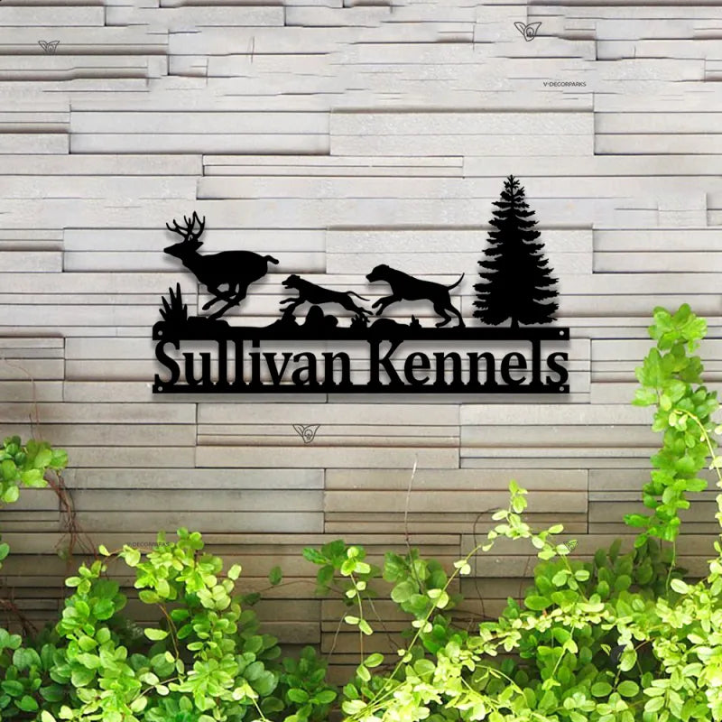 Custom Wildlife Hunting Metal Sign Led Lights, Personalized Hunter Metal Name Sign, Wild Animal Metal Farm Sign, Custom Address Family Name Metal Sign