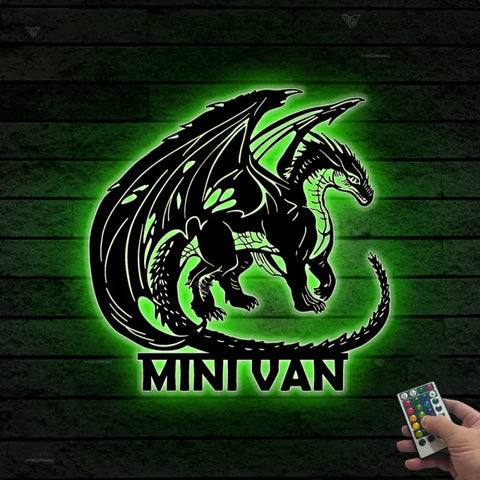 Custom Mythical Dragon Metal Sign Led Lights, Dragon Name Metal Art, Monogram Dragon Metal Wall Decor, Metal Dragon Neon Sign, Dragon House Sign