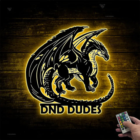 Custom Mythical Dragon Metal Sign Led Lights, Dragon Name Metal Art, Monogram Dragon Metal Wall Decor, Metal Dragon Neon Sign, Dragon House Sign