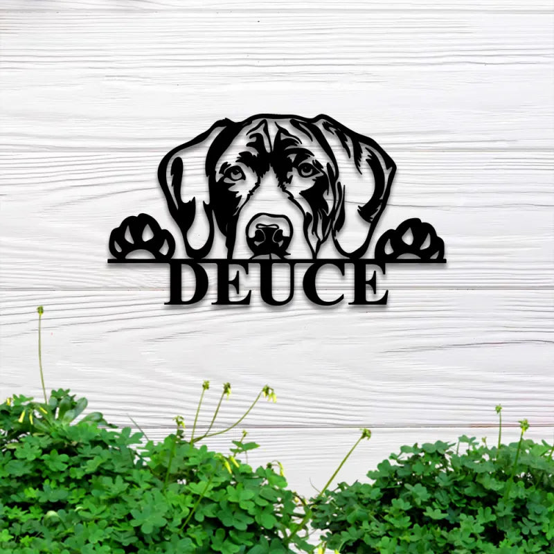 Custom Name Dog Metal Wall Art With Led Lights, Personalized Dog Name Metal Sign, Custom Pet Room Metal Wall Decor