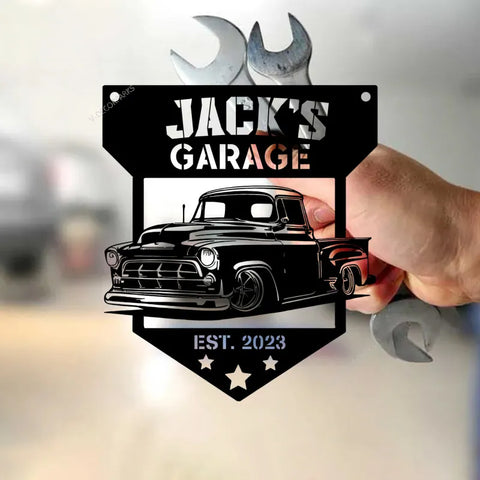 Custom Classic Car Metal Sign Wall Art Led Lights, Garage Decor, Personalized Car Name Sign, Mechanic Gifts, Work Shop Sign, Car Garage Metal Sign