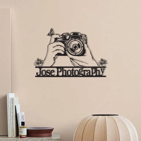 Personalized Camera Metal Wall Art With Led Lights, Photo Studio Decor, Photography Lovers Gift, Camera Metal Sign, Custom Photographer Metal Sign