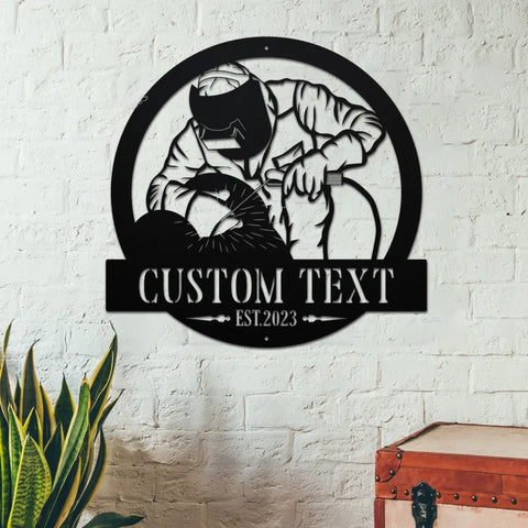 Construction Welder Sign Led Lights, Custom Welder Metal Sign, Personalized Gift For Dad, Father's Day, Sign For Welder, Welder Sign, Welder Sign