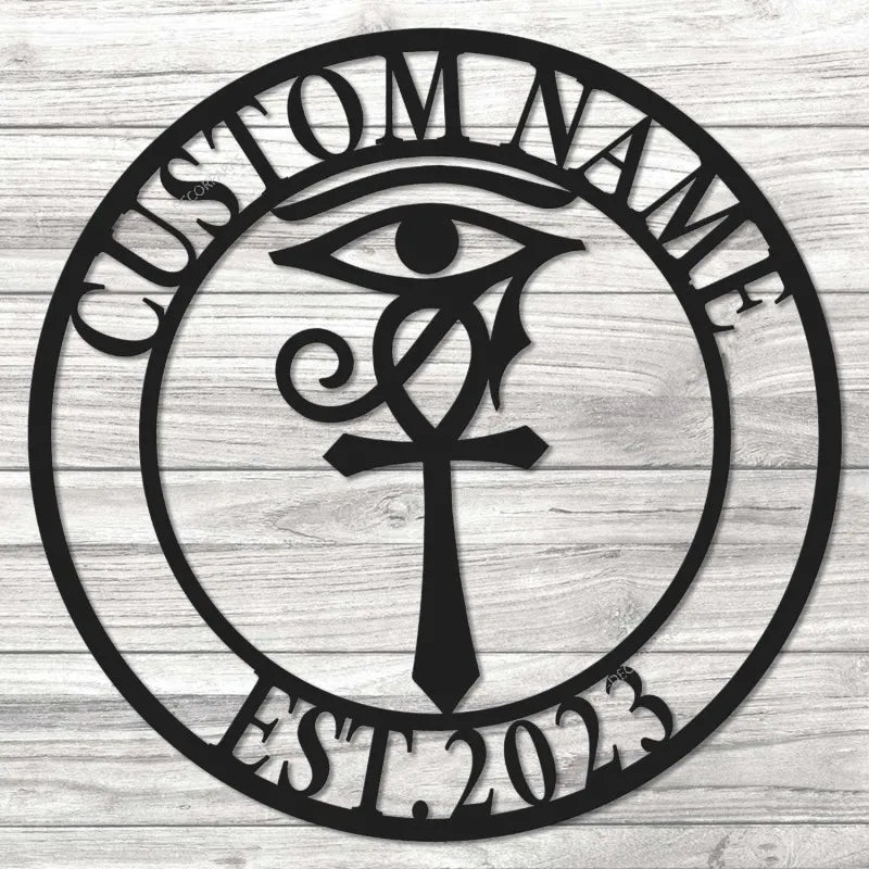 Ankh Eye Of Horus Metal Wall Art Led Light, Eye Of Horus Art, Eye Of Horus Sign, Ankh Cross Sign, Egyptian Wall Art, Metal Eye Decor, Metal Wall Decor