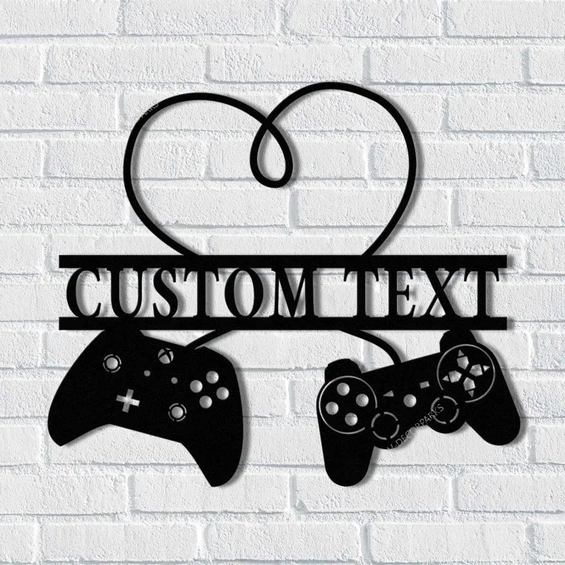 Custom Gamer Room Sign With Led Lights, Gift For Gamer Boyfriend Husband, Personalized Game Controllers Metal Wall Art, Gamer Sign, Game Room Decor