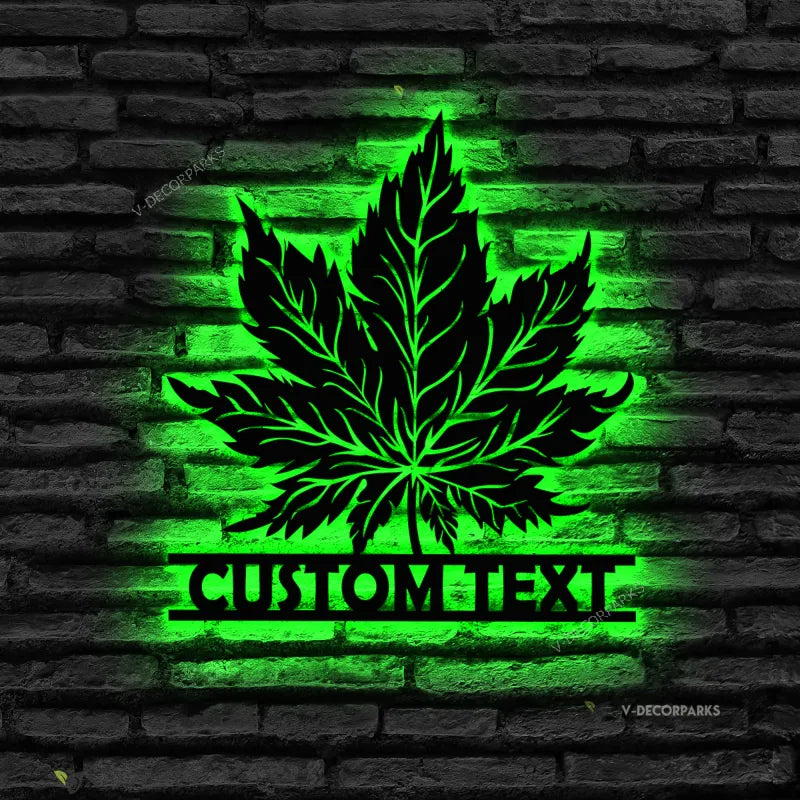 Personalized Weed Metal Wall Art With Lights, Marijuana Sign Decoration, Culture Smoking Cigarette, Custom Cannabis Sign Custom Gift For Him