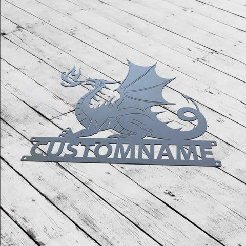 Personalized Dragon Metal Wall Art With Led Lights Custom Name Dragon Metal Sign, Dragon Gifts Funny, Boy Room Decor Dragon Lover Gift