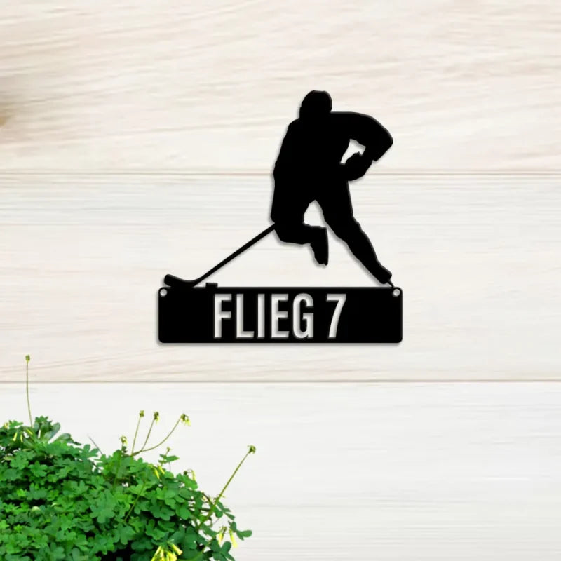 Personalized Hockey Player Metal Sign With Led Lights, Hockey Metal Wall Art, Custom Hockey Player Name Metal Sign, Hockey Metal Sign