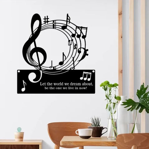 Personalized Music Notes Metal Wall Art Led Lights, Music Notes Metal Sign, Music Room Metal Wall Decor, Custom Music Metal Name Sign