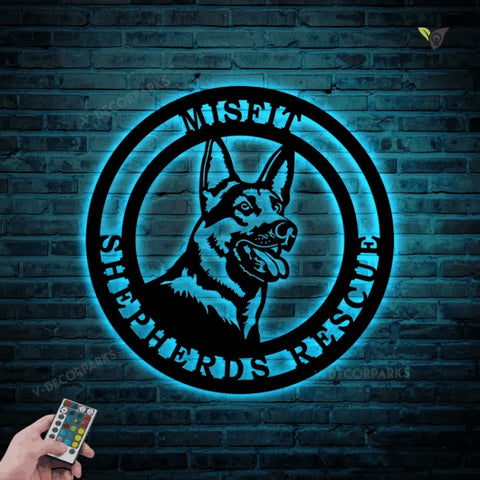 German Shepherd Established Sign, Metal Wall Art With Led Lights, Metal Wall Art, Metal House Sign