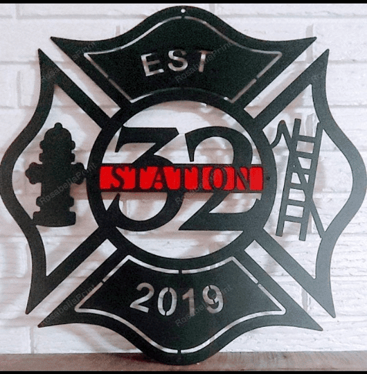Badge Number Metal Maltese Cross Sign Cut Metal Sign Metal House Sign Decorations