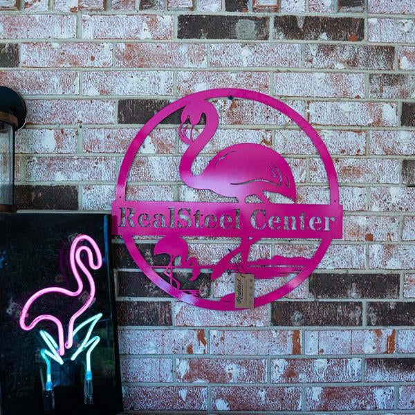 Flamingo Monogram Cut Metal Sign Metal House Sign Decorations