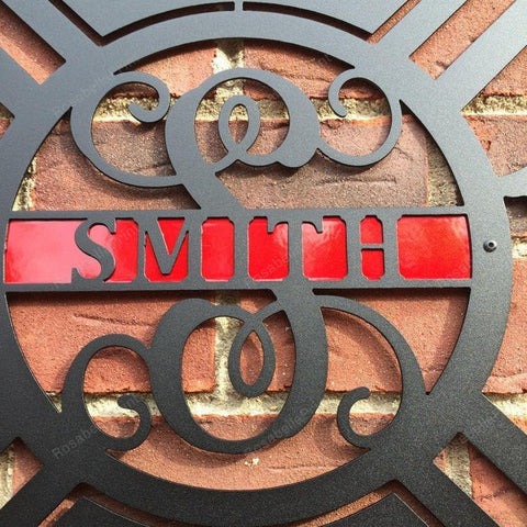 Personalized Metal Maltese Cross Sign Firefighter Gift Monogram Door Hanger Firefighter Gift Decorations