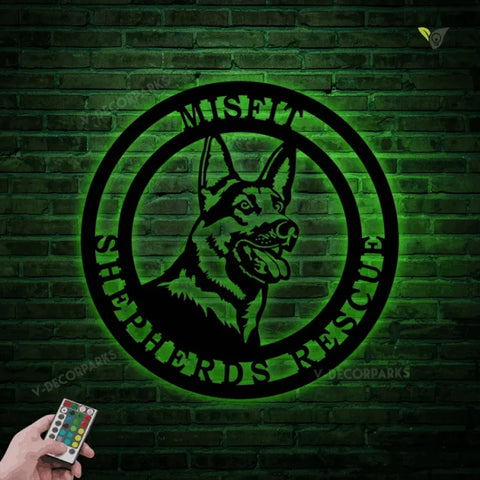 German Shepherd Established Sign, Metal Wall Art With Led Lights, Metal Wall Art, Metal House Sign
