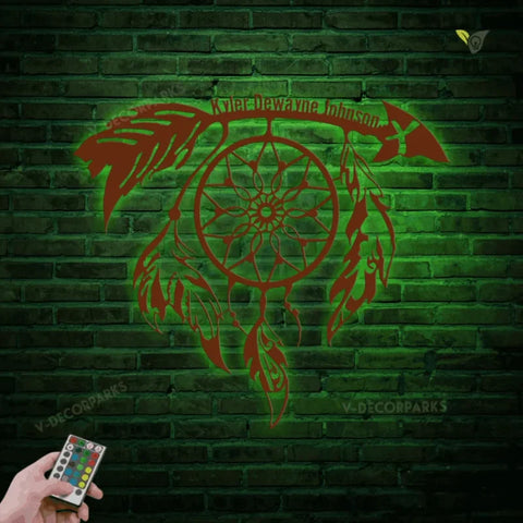 Dream Catcher Native American Personalized Metal Wall Art With Led Lights Metal Wall Art With Led Lights