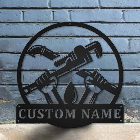 Personalized Plumbing Metal Sign Art, Custom Plumber Monogram Metal Sign, Plumber Gifts, Job Gift, Plumber Gift