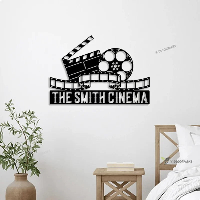 Custom Led Home Cinema Metal Sign Light Up, Home Theater Wall Art, Theatre Wall Decor, Personalized Cinema Metal Sign, Home Decor, Movie Lover Gift