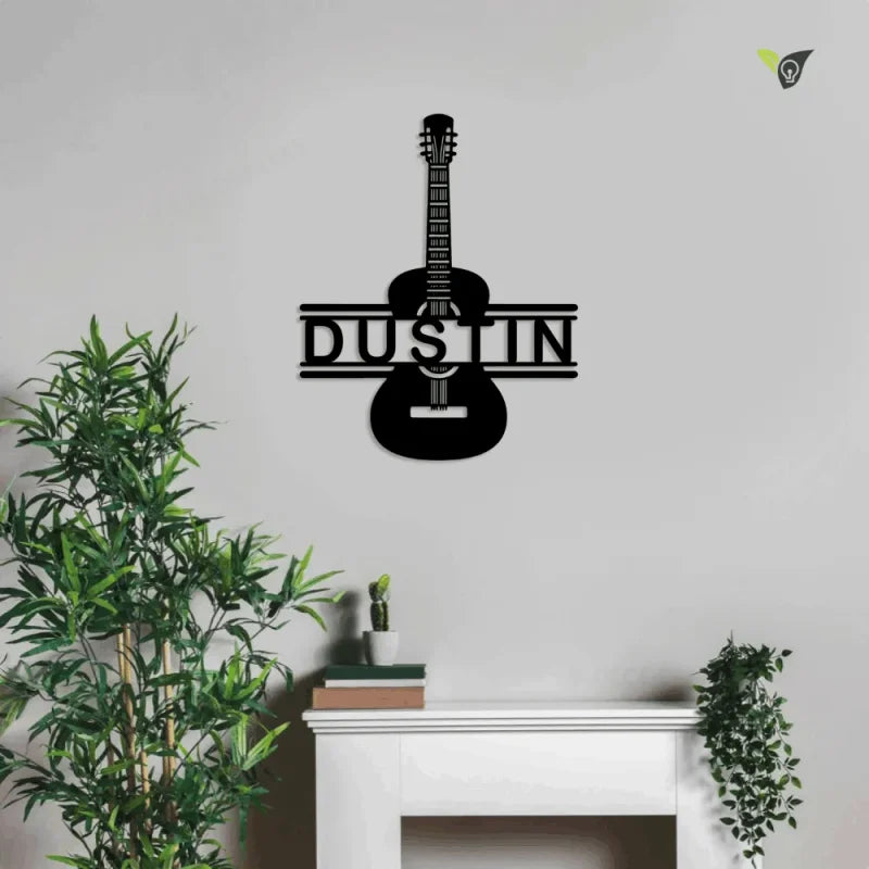 Guitar Classic Personalized Metal Wall Decor, Custom Metal Wall Art With Led Lights, Guitar Decor, Custom Guitar Decoration, Music Room Sign