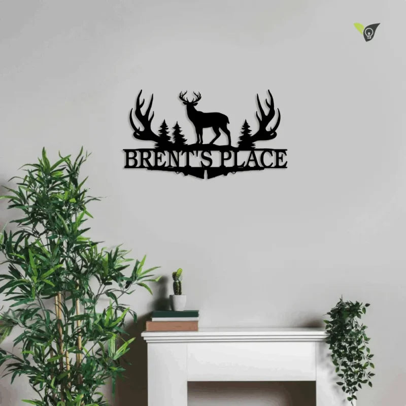 Personalized Deer Hunting Metal Wall Art With Led Lights, Deer Sign, Hunting Monogram, Family Name Sign, Man Cave Gift For Him