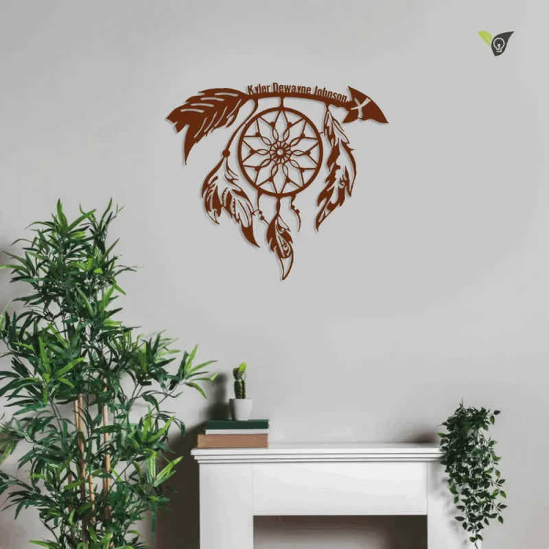 Dream Catcher Native American Personalized Metal Wall Art With Led Lights Metal Wall Art With Led Lights
