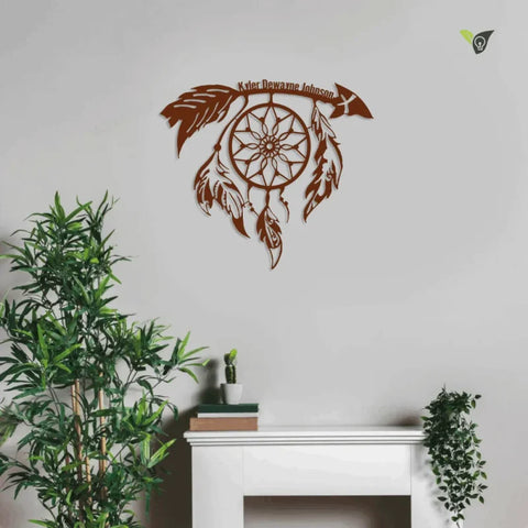 Dream Catcher Native American Personalized Metal Wall Art With Led Lights Metal Wall Art With Led Lights