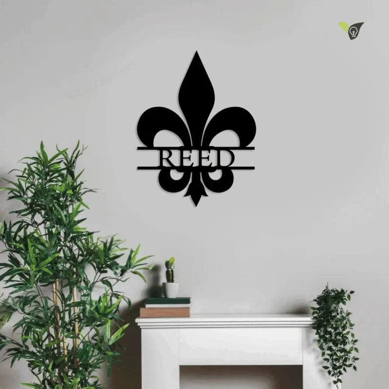 Fleur De Lis Customized Metal Sign With Led Lights, Wall Mount Personalized Fleur De Lis, Personalized Fleur De Lis, Last Name Fleur De Lis