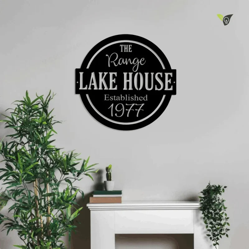 Personalized Lake House Metal Wall Art With Led Lights, Family Name Lake House Metal Wall Art, Lake House Decor, Lake House Sign