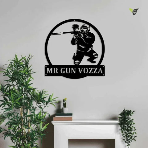 Personalized Paintball Monogram Metal Sign With Led Lights, Custom Paintball Metal Wall Sign, Hobbie Gifts, Sport Gift, Birthday Gift