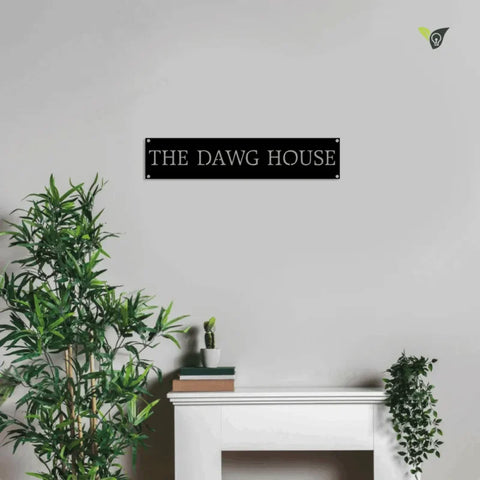 Custom Dawg House Metal Wall Art With Led Light, Metal House Sign With Led